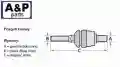 PRZEGUB OSIOWY C=240 B=M28X1,5 RH  A=M26X1,5 MM-7426