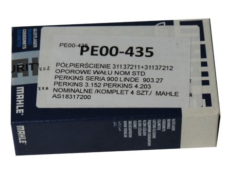 PÓŁPIERŚCIENIE WAŁU KPL.31137211/12 NOM STD MAHLE -25489