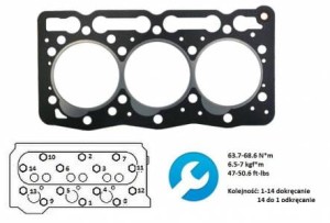 USZCZELKA GŁOWICY KUBOTA D905 3-CYLINDROWA 73MM