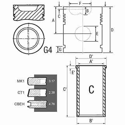 ZESTAW NAPRAWCZY SILNIKA PERKINS 98,48MM F/F HON.T-5342