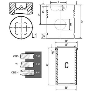 ZESTAW NAPRAWCZY SILNIKA PERKINS 100,00MM S/F SUR.