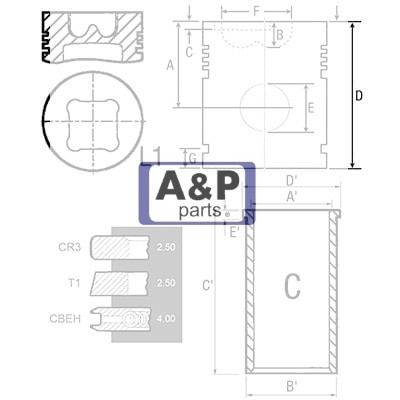 ZESTAW NAPRAWCZY SILNIKA PERKINS 100,00MM S/F SUR.-5346