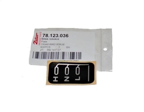 EMBLEMAT NAPIS REDUKCJI HNL 78123036 ZETOR URIII-20357
