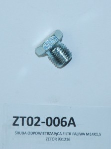 ŚRUBA ODPOWIETRZAJĄCA M14X1,5  ZETOR 931216