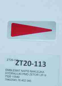 EMBLEMAT NAPIS HYDRAULIKI IV 78402045 ZETOR URIII