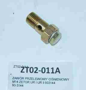 ZAWÓR PRZELEWOWY CIŚNIENIOWY M14 ZETOR 933144