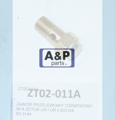 ZAWÓR PRZELEWOWY CIŚNIENIOWY M14 ZETOR 933144-26157