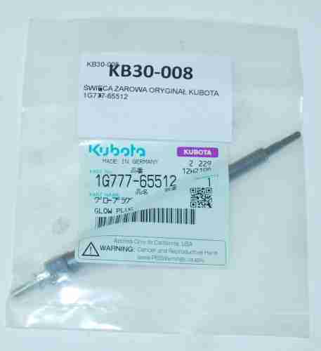 ŚWIECA ŻAROWA ORYGINAŁ KUBOTA 1G777-65512-26789