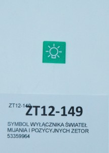 SYMBOL WYŁĄCZNIKA ŚWIATEŁ MIJANIA ZETOR 53359964